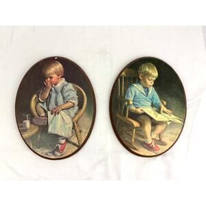 Set James Ingwersen Art Prints‎ Oval Wall Art Gretchen & Gary Boy Girl 1973
